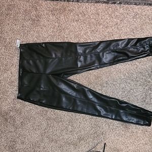 leather faux pants heavy well made side zipper closure heavy not cheap xl new